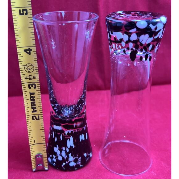 Tequila Rose Shot Glasses Black & White Speckled. *Pre-Owned*Lot Of 2 - Picture 5 of 6